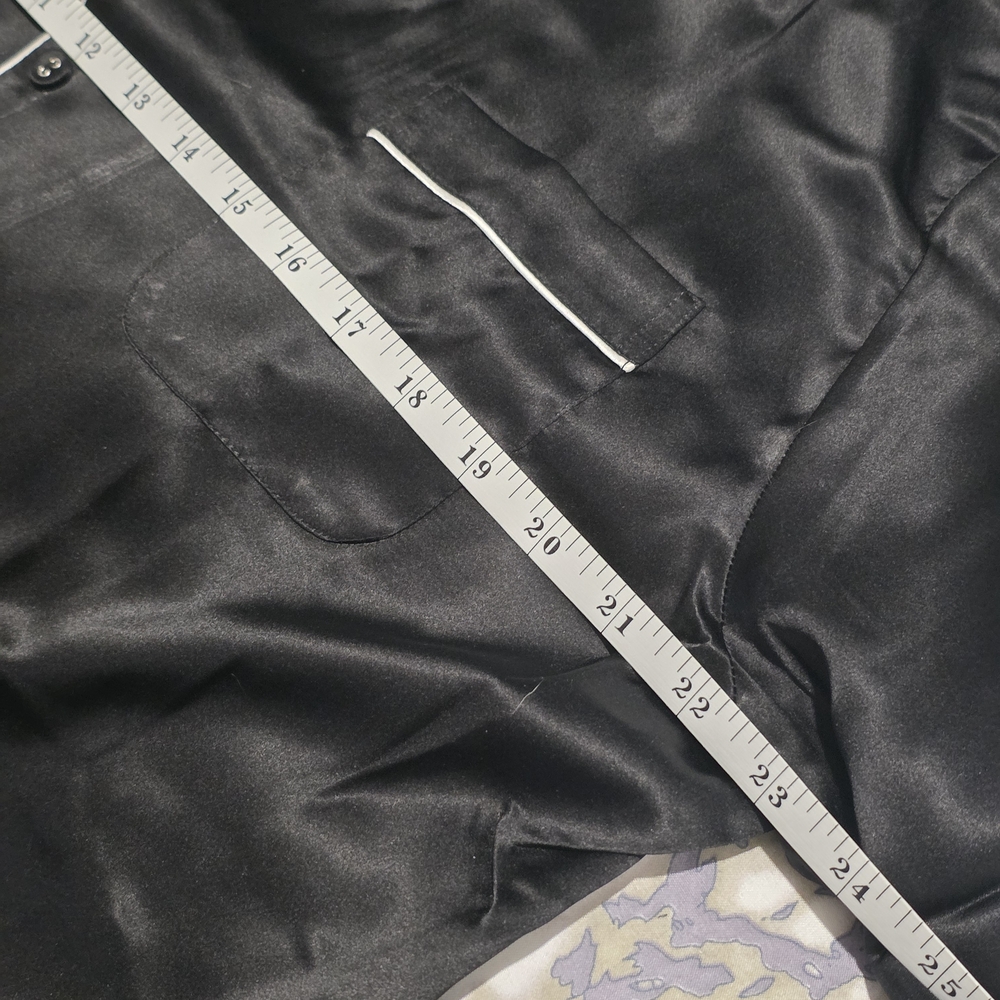NWT Amazing Women's Black 100% Mulberry Silk  Pajama with White Piping, Size XXL - Picture 15 of 16